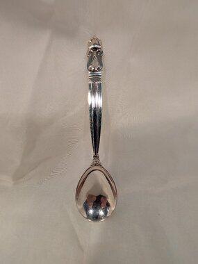 Georg Jensen Acorn Sterling Silver Jam Spoon Johan Rohde Danish 1915